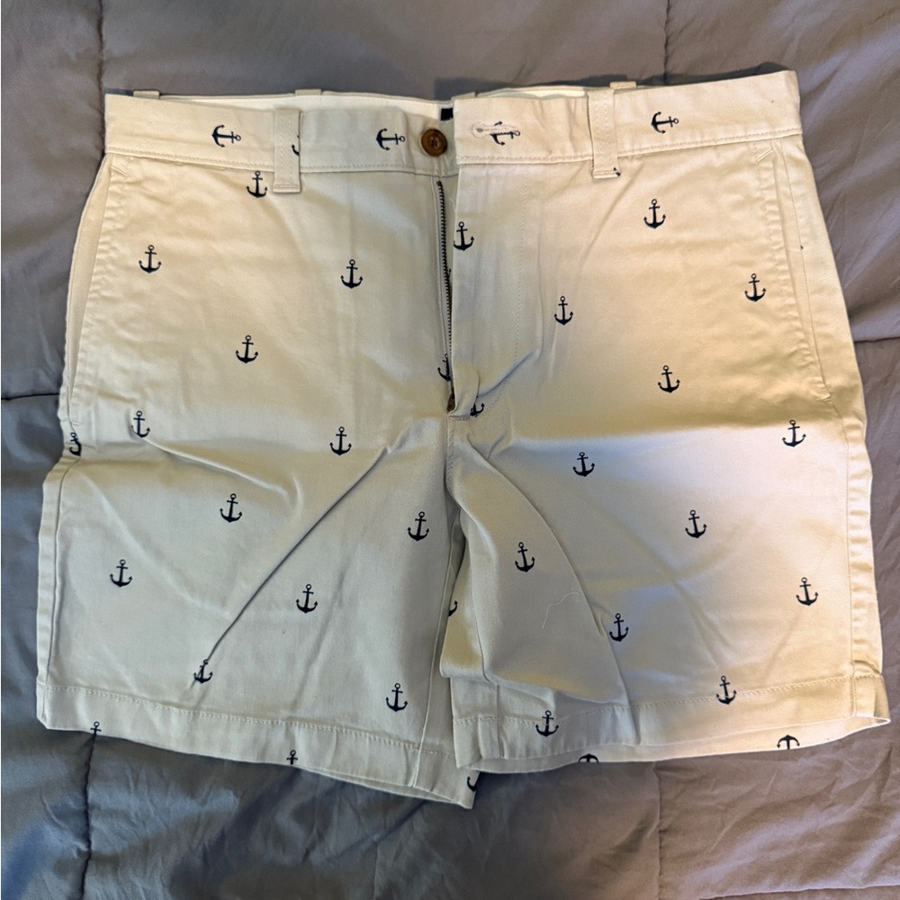 J. Crew Khaki/Chino Shorts - Light Khaki Color with Anchor Design